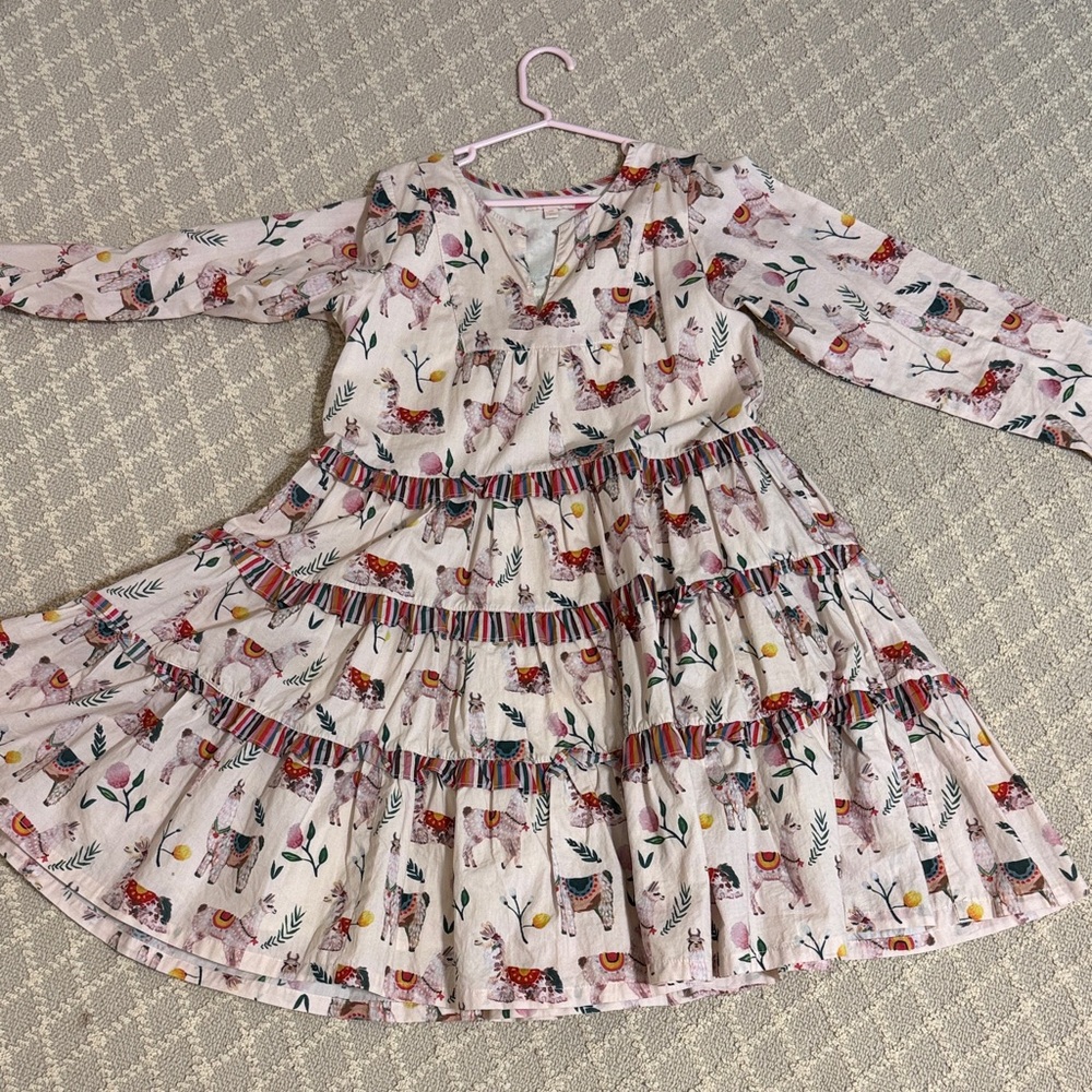 Pink Chicken Pastel Animal Print Tiered Dress